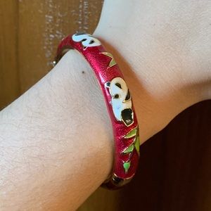 Red Enamel Metal Panda Bracelet